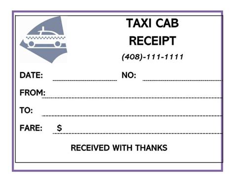 Free Printable Taxi Receipts - PRINTABLE TEMPLATES