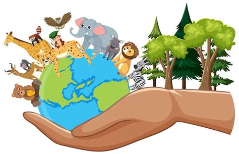 Free Vector | Wild animals around the world