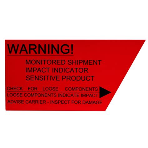 Trans-Monitor Warning Label | Shock Indicator | Impact-O-Graph