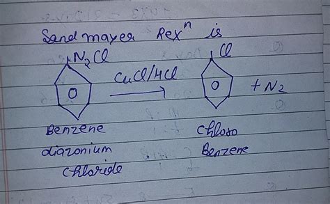 Illustrate the following with an example of reaction in sandmeyer ...