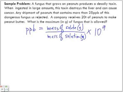 Concentration of Solutions: PPM and PPB Parts Per M/B - YouTube