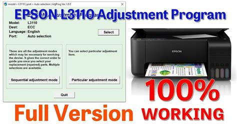 Download Epson L3110 Resetter Tool Service