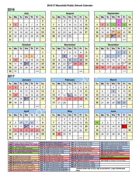 Mansfield Public Schools Calendars – Mansfield, MA