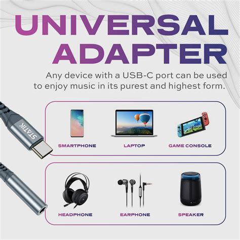 Audio Adapter | AUX to USB C Headphone Jack Converter | USB-C to 3.5mm