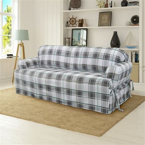 Serta 100% Cotton Duck Relaxed-Fit Furniture Slipcovers, Box Cushion ...