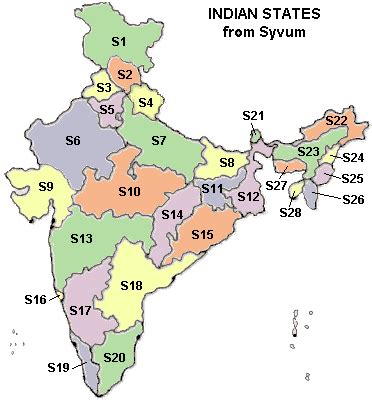 States Of India Map Quiz - Gisela Ermengarde