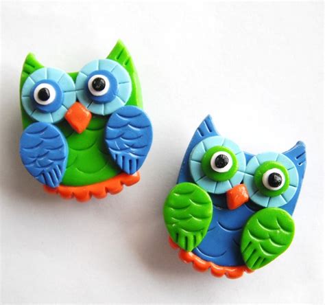 Magnet Owls Handmade Polymer Clay Magnets 2 - Etsy