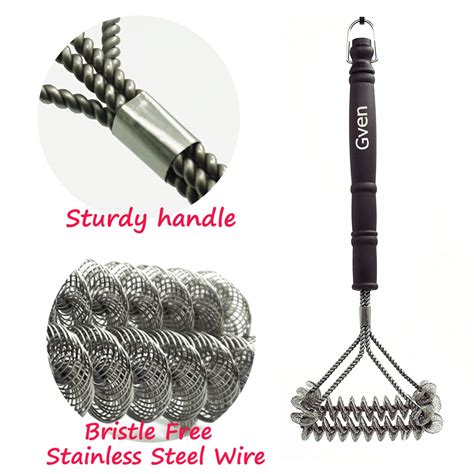 Grill Brush Bristle Free- BBQ Grill Cleaning Brush And Scraper- Safe 18" Weber Grill Cleaning ...