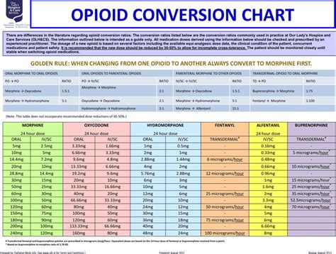 Opioid Conversion Chart - Template Free Download | Speedy Template