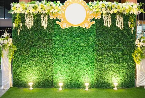 Laeacco Flower Green Wall Wedding Ceremony Scenic Photographic ...