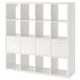 KALLAX shelf unit with 4 inserts, high-gloss/white, 577/8x577/8" - IKEA