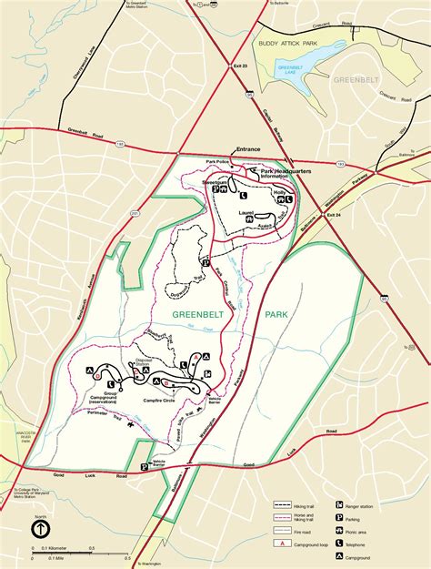 Greenbelt Park Map, Maryland - Full size | Gifex