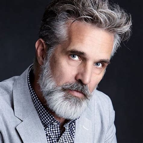 Handsome older man. | Grey beards, Beard styles for men, Grey hair men