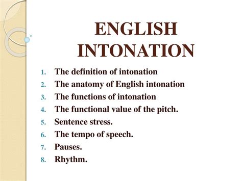 English intonation - online presentation