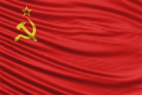 Premium Photo | Soviet union flag wave close up, national flag background