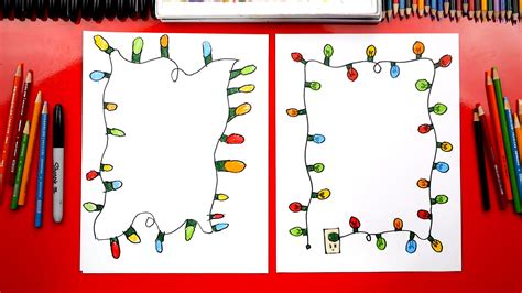 How To Draw Christmas Lights - Art For Kids Hub