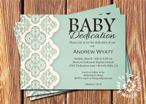 Baby Dedication Invitations by FromHeadtoToeDesigns on Etsy