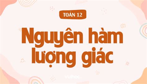 Nguyên hàm lượng giác: Công thức tính và bài tập - VUIHOC