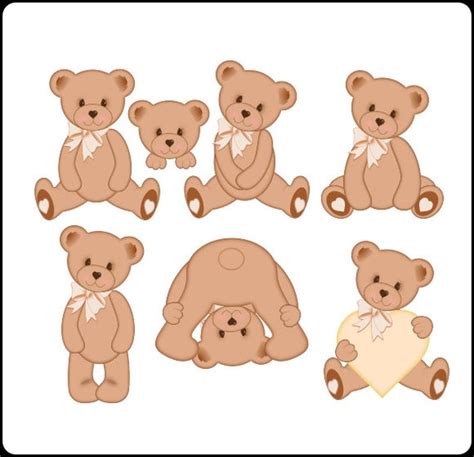 Teddy Bear Clip Art Cute Bear Baby Bears Digital Art - Etsy