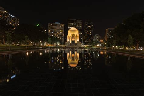 Anzac Memorial Hyde Park in Sydney Australia at Night. Editorial ...