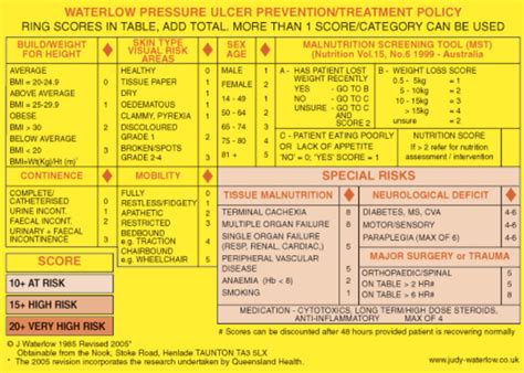 Pressure Ulcer Assessment: The Waterlow Scale - Gel Ovations