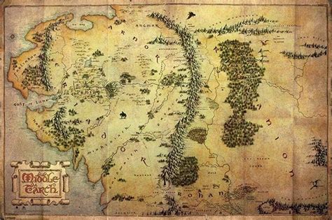 The Hobbit Journey Map Poster multicolour : Amazon.co.uk: Home & Kitchen