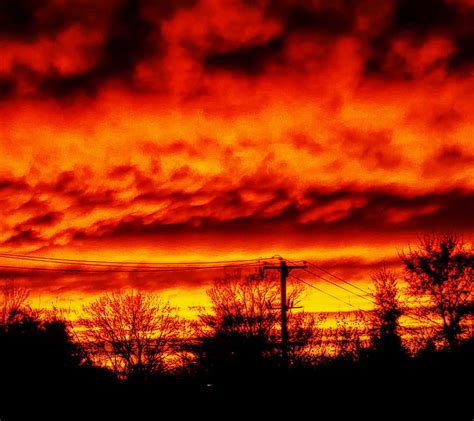 Sky On Fire, black, fire, red, sky, sunset, HD wallpaper | Peakpx