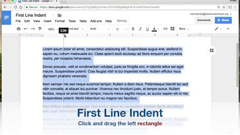 Google Docs: First Line Indent - YouTube