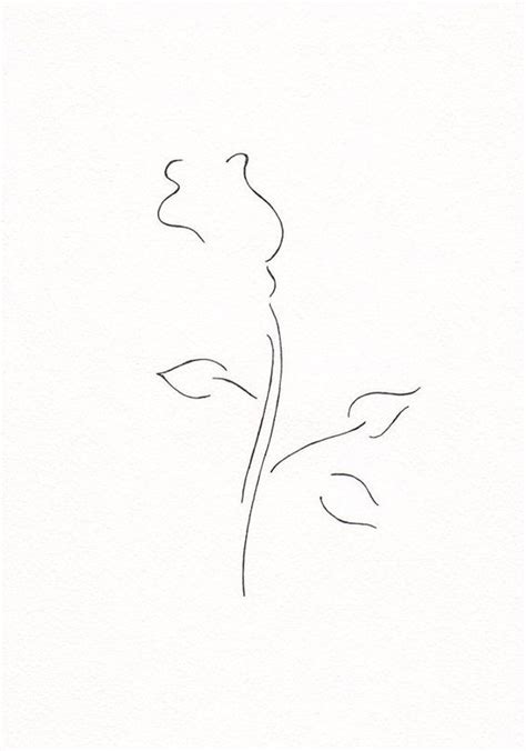 Minimalist rose drawing. Original line art. Black and by siret | Minimalist tattoo, Tattoo ...