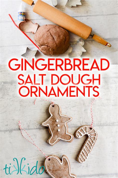 Gingerbread Salt Dough Recipe and Christmas Ornament Tutorial | Tikkido.com