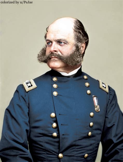 Civil war general Ambrose burnside, popularized the facial hair “sideburns” taken in the 1860s ...