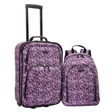 U.S. Traveler 2-piece Fashion Leopard Carry-on Rolling Upright and Backpack Luggage Set - Free ...