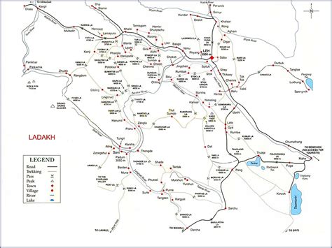 Travel Maps for Ladakh | Tourist Maps Leh Ladakh Trip India | Ladakh Tour Packages