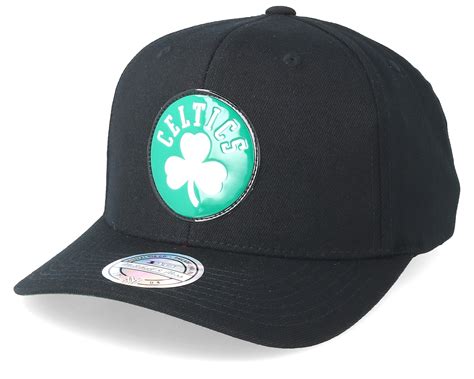 Boston Celtics Chrome Logo Black 110 Adjustable - Mitchell & Ness cap ...