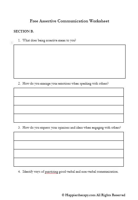 Free assertive communication skills worksheet, Download Free assertive ...