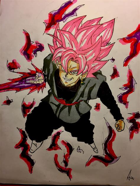 Goku Black drawing I made, hope you guys will enjoy it! : r/dbz