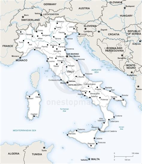 Free Vector Map of Italy Outline | One Stop Map