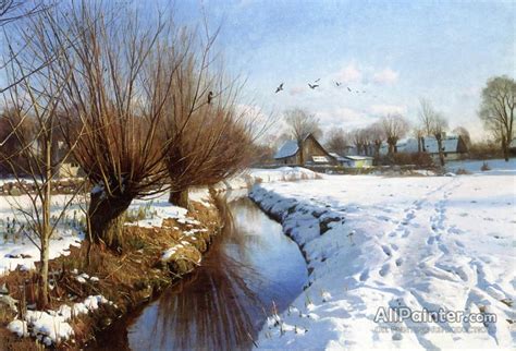 Peder Mork Monsted Winter In Brøndbyvester Oil Painting Reproductions ...