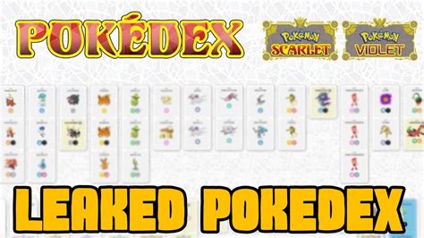 FULL LEAKED POKEDEX FOR POKEMON SCARLET AND VIOLET - YouTube