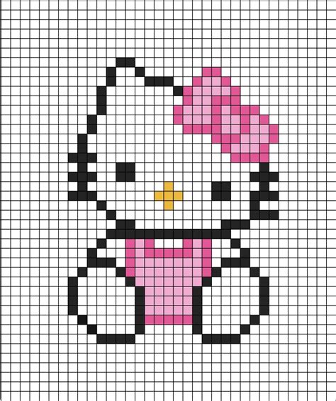 Hello Kitty (sat down) Pixel Art | Hello kitty drawing, Hello kitty ...