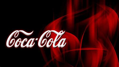 Download Coca Cola Logo On A Black Background Wallpaper | Wallpapers.com