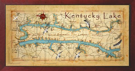 Old field Studio & Leo Lakes: Beautiful Kentucky Lake Wall Map