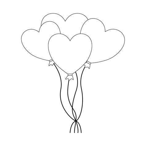 Heart shape balloon outline vector illustration clipart 21431495 Vector ...