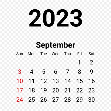 September Calendar Vector Hd Images, September 2023 Minimalist Calendar ...
