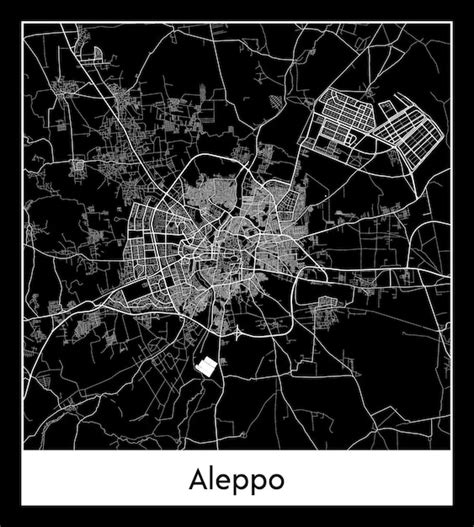 Premium Vector | Minimal city map of aleppo (syria, asia)