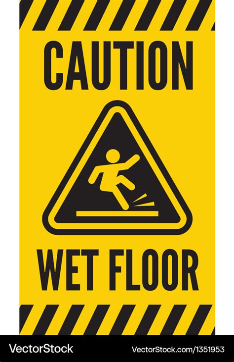 Caution wet floor Royalty Free Vector Image - VectorStock