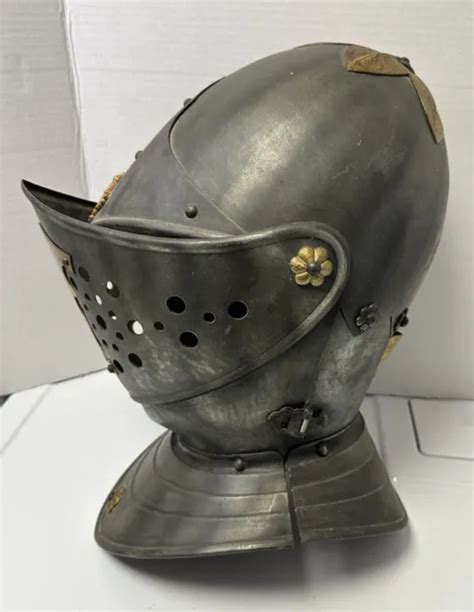 VINTAGE MEDIEVAL KNIGHT Armor Helmet Replica Sca Larp Crusader Templar Metal $39.10 - PicClick