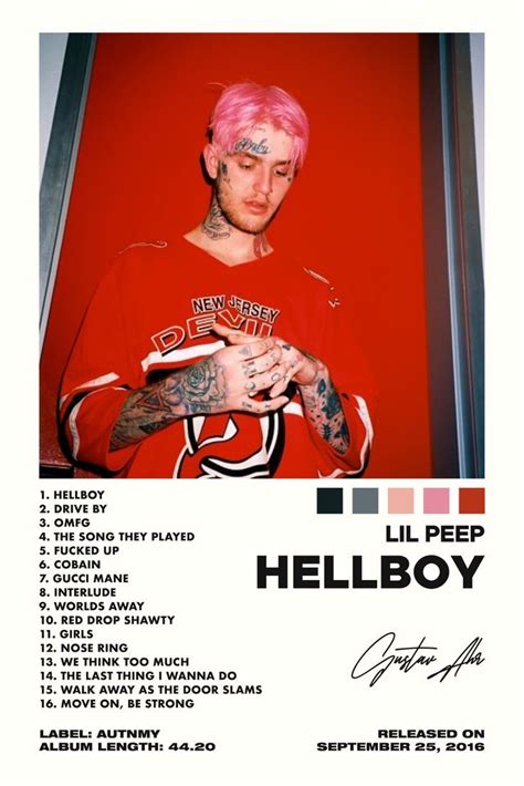 Lil Peep Poster - Hellboy Poster | Lil Peep Album Cover Poster Print Wall Art, Music Home Decor ...