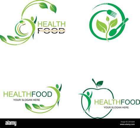 healthy food logo vector design icon illustration Stock Vector Image ...