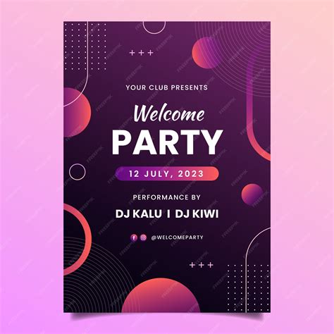 Premium Vector | Gradient welcome party poster